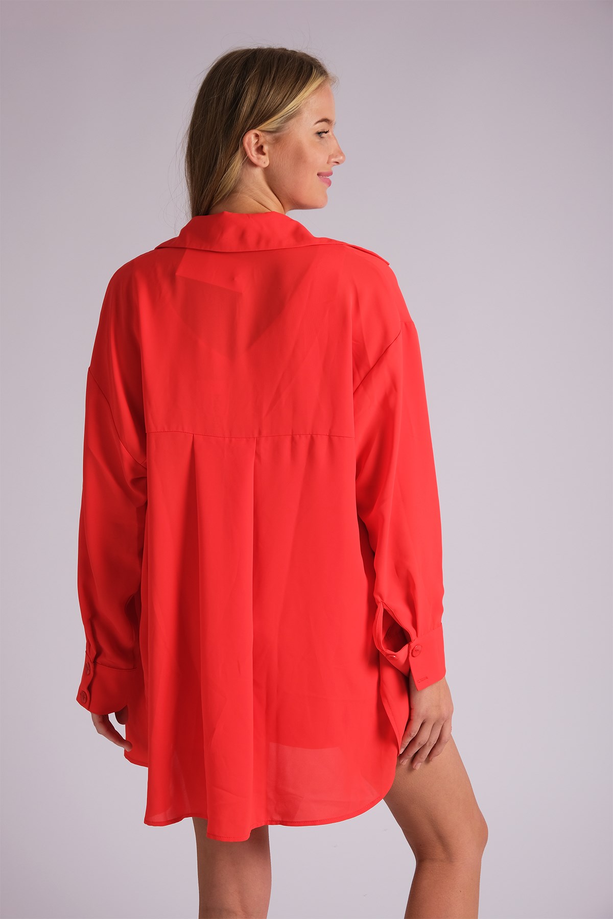 Mio Gusto Kırmızı Renk Kadın Tunik Gömlek