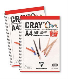 Clairefontaine CrayOn Çizim Blok Üstten Spiralli 120g A5 50 Sayfa