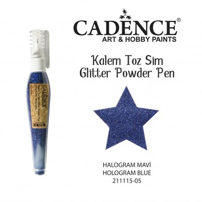 Cadence Kalem Toz Sim - Glitter Powder Pen Hologram Mavi