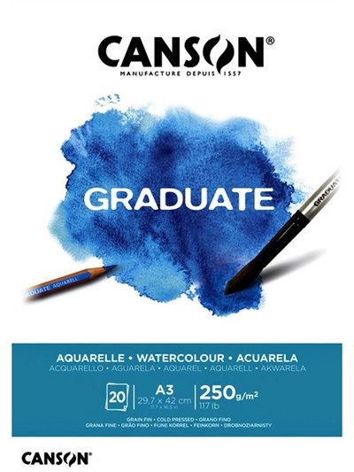 Canson Graduate Aquarelle Suluboya Bloğu A3 250G 20 Sayfa
