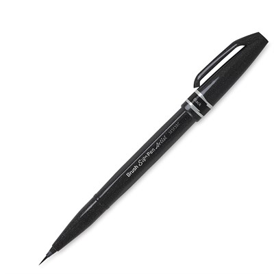 Pentel Mikro Fırça Uçlu İmza Kalemi - Siyah