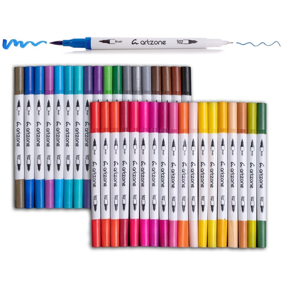 Artzone Dual Brush Pen Set 36 Colors | Karin Sanat