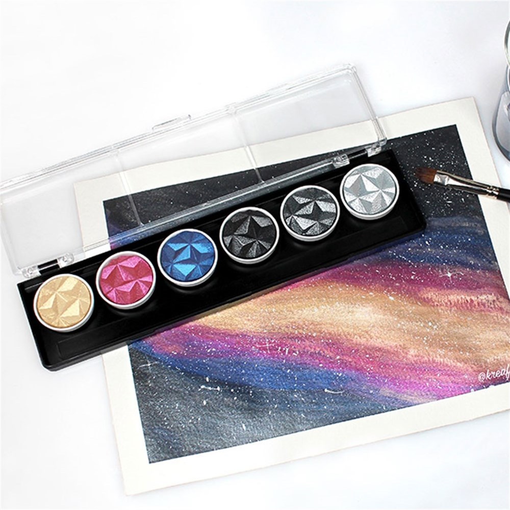 Finetec Coliro Pearl Color Yaldız Suluboya Seti Galaxy, 6 Renk 30 mm |  Karin Sanat