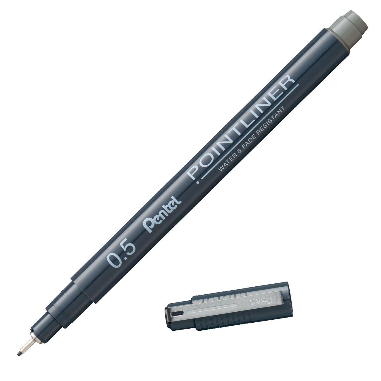Pennarelli Pittorialiner Pentel - Confezione Da 8, Punta Da 0.03mm A 0.8mm, Inchiostro Nero Resistente, Per Disegno E Arte