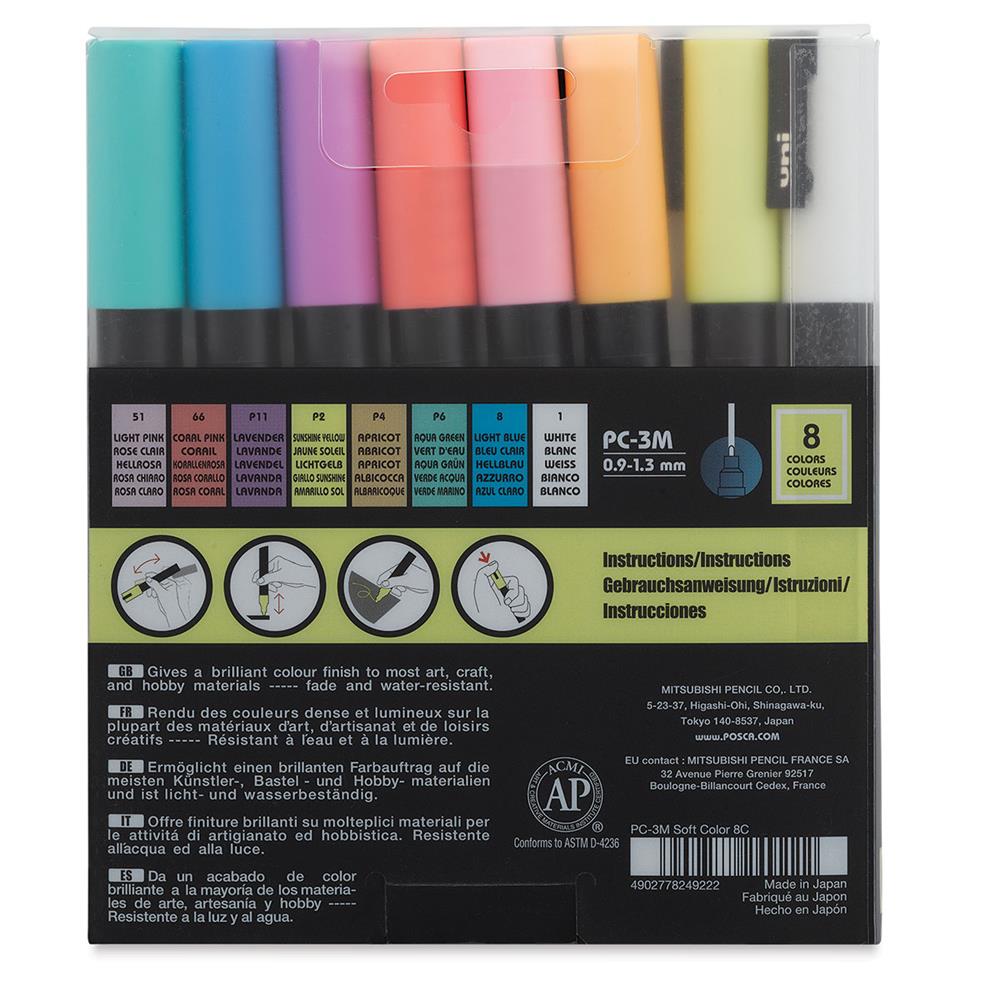 Posca PC-3M Pastel - Set of 8