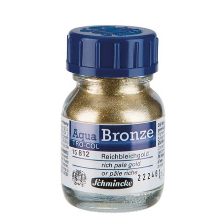 Schmincke Aqua Bronze Sulu Boya Yaldız Pigment 20 ml 812 Rich Pale Gold