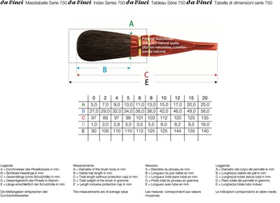 Da Vinci Siyah Keçi Kılı Oval Altın Varak Fırçası Seri 750 No:12