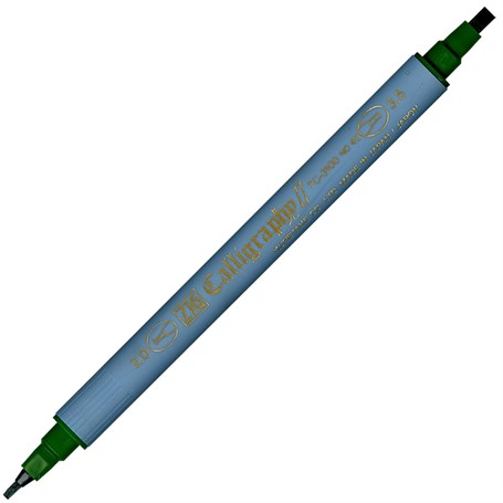 Zig Kaligrafi Kalemi Çift Uçlu 2 mm + 3.5 mm 040 Yeşil