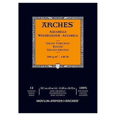 Arches Suluboya Blok Defter 29,7X42 cm 300 Gr 12 Yaprak Kalın Doku