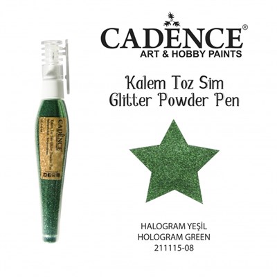 Cadence Kalem Toz Sim - Glitter Powder Pen Hologram Yeşil