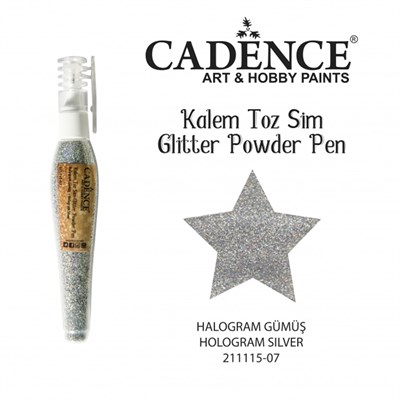 Cadence Kalem Toz Sim - Glitter Powder Pen Hologram Gümüş
