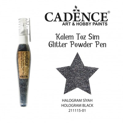 Cadence Kalem Toz Sim - Glitter Powder Pen Hologram Siyah