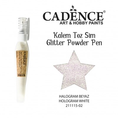 Cadence Kalem Toz Sim - Glitter Powder Pen Hologram Beyaz
