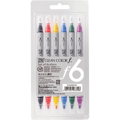 Zig Clean Color F Çift Uçlu Marker Kalem 6lı