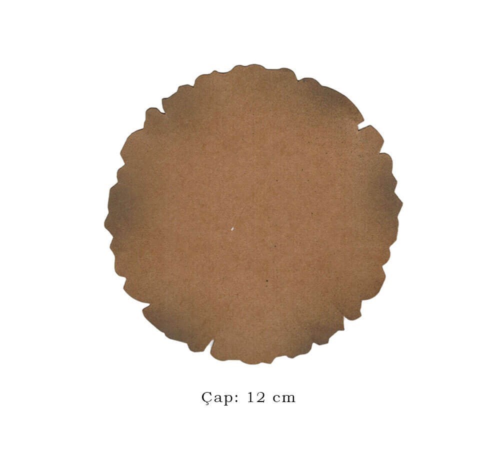 Tezhip ve Minyatür Kağıdı Açık Kahve Nişasta Aharlı Yuvarlak 12 cm
