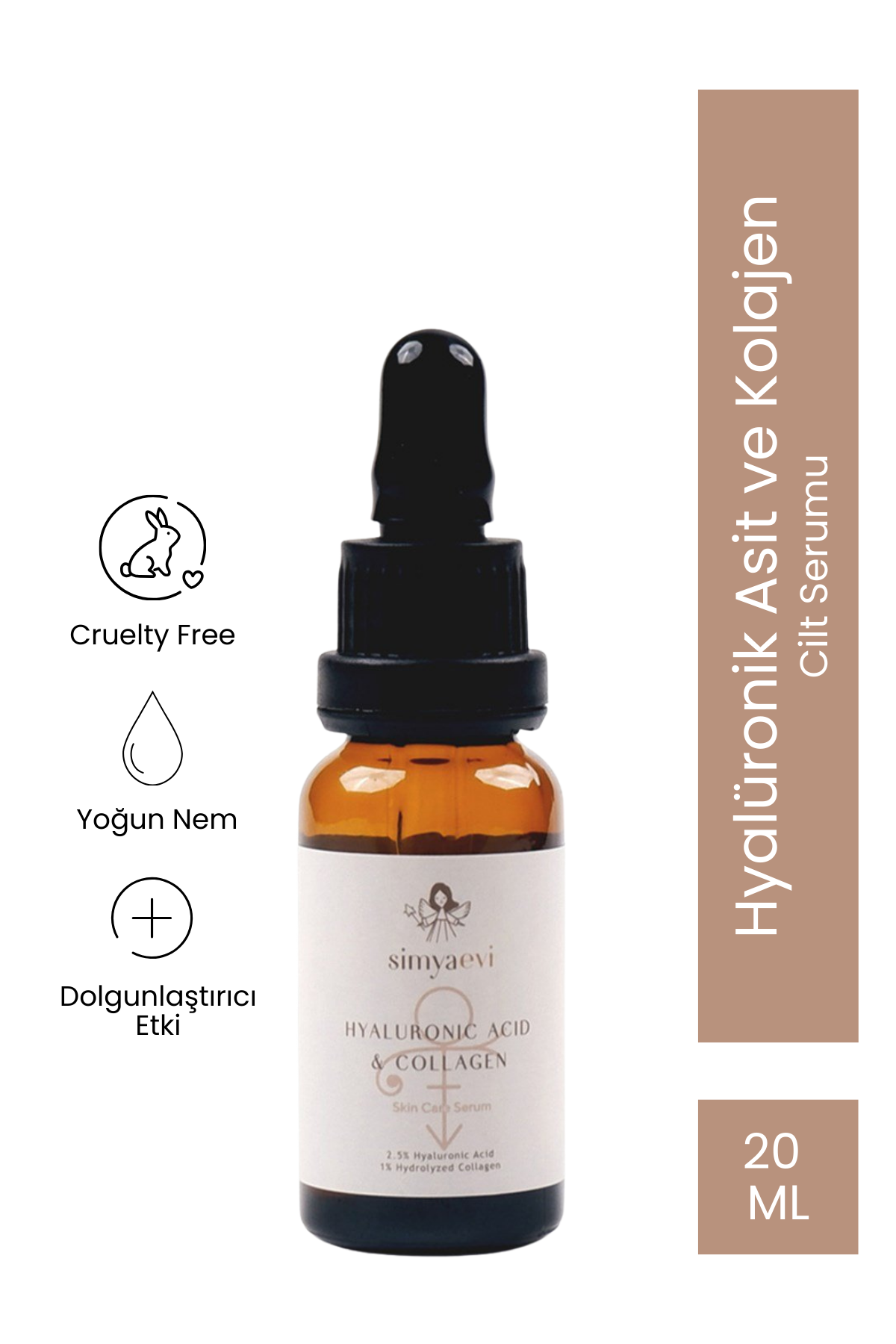 Hyaluronik Asit ve Kolajenli Cilt Bakım Serumu (20 ML) - Simya Evi - Cilt Bakımı
