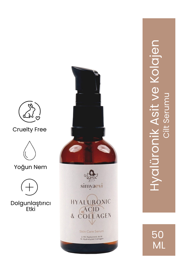 Hyaluronik Asit ve Kolajenli Cilt Bakım Serumu (50 ml) - Simya Evi - Cilt Bakımı