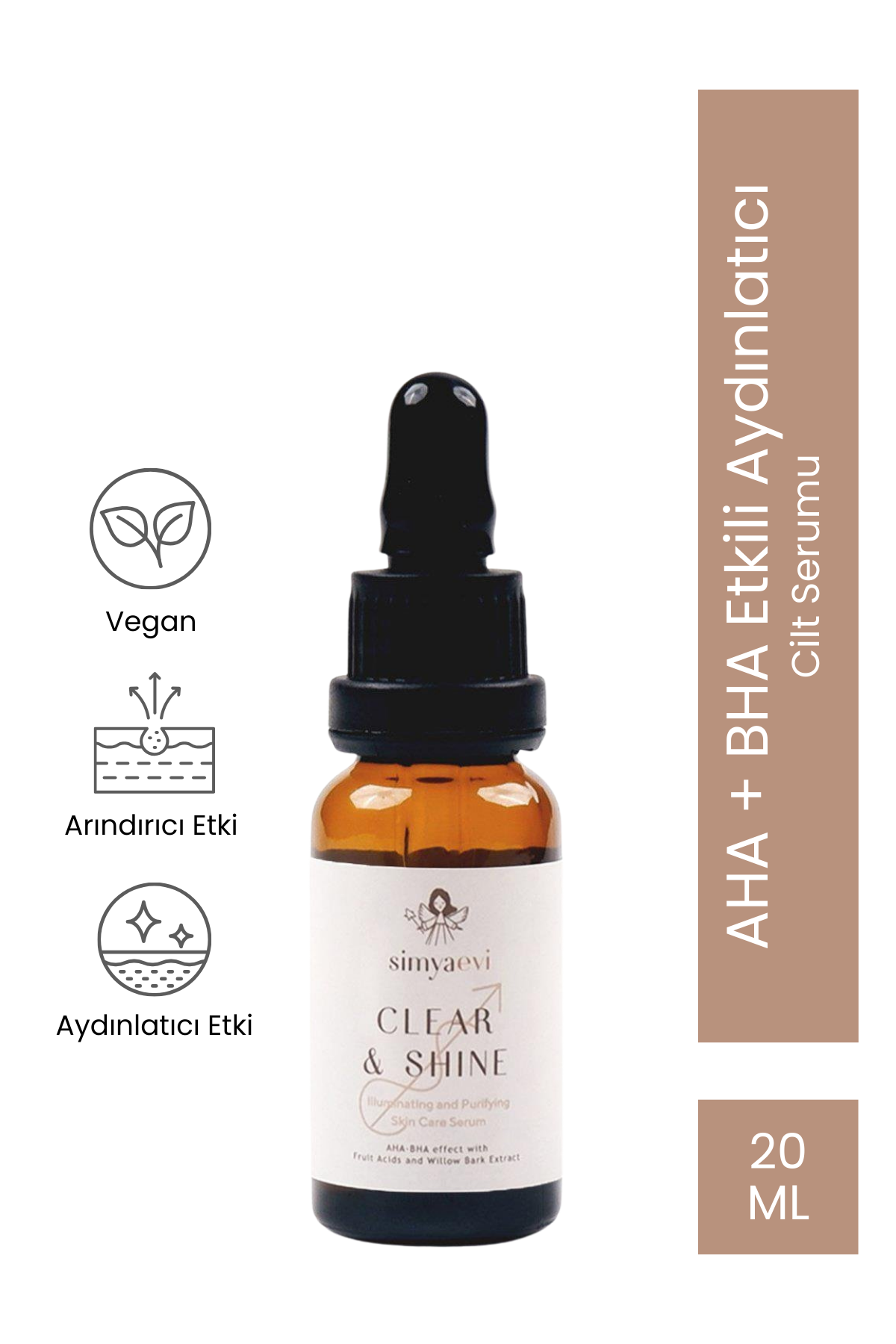 Clear&Shine Aydınlatıcı ve Canlandırıcı Serum - Simya Evi - Cilt Bakımı