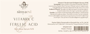 Vitamin C Ferulic Acid Cilt Bakım Serumu (%15) - Simya Evi - Cilt Bakımı