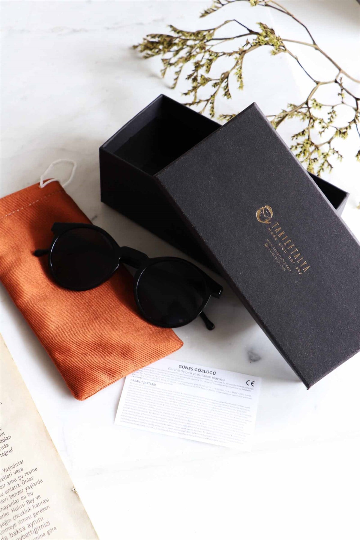 Unisex Oval Style Black  Güneş Gözlüğü