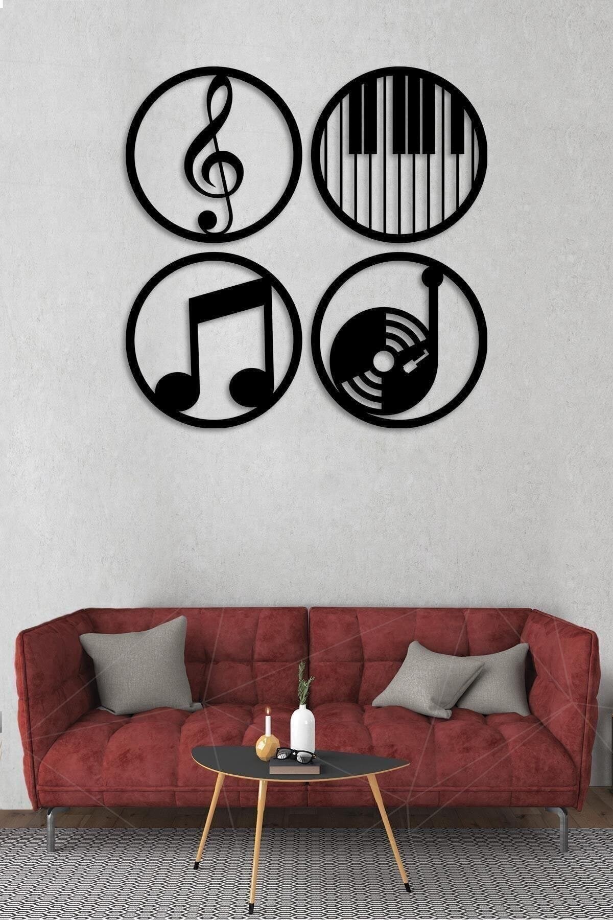  Müzik Nota Ahşap Mdf Dekoratif Tablo