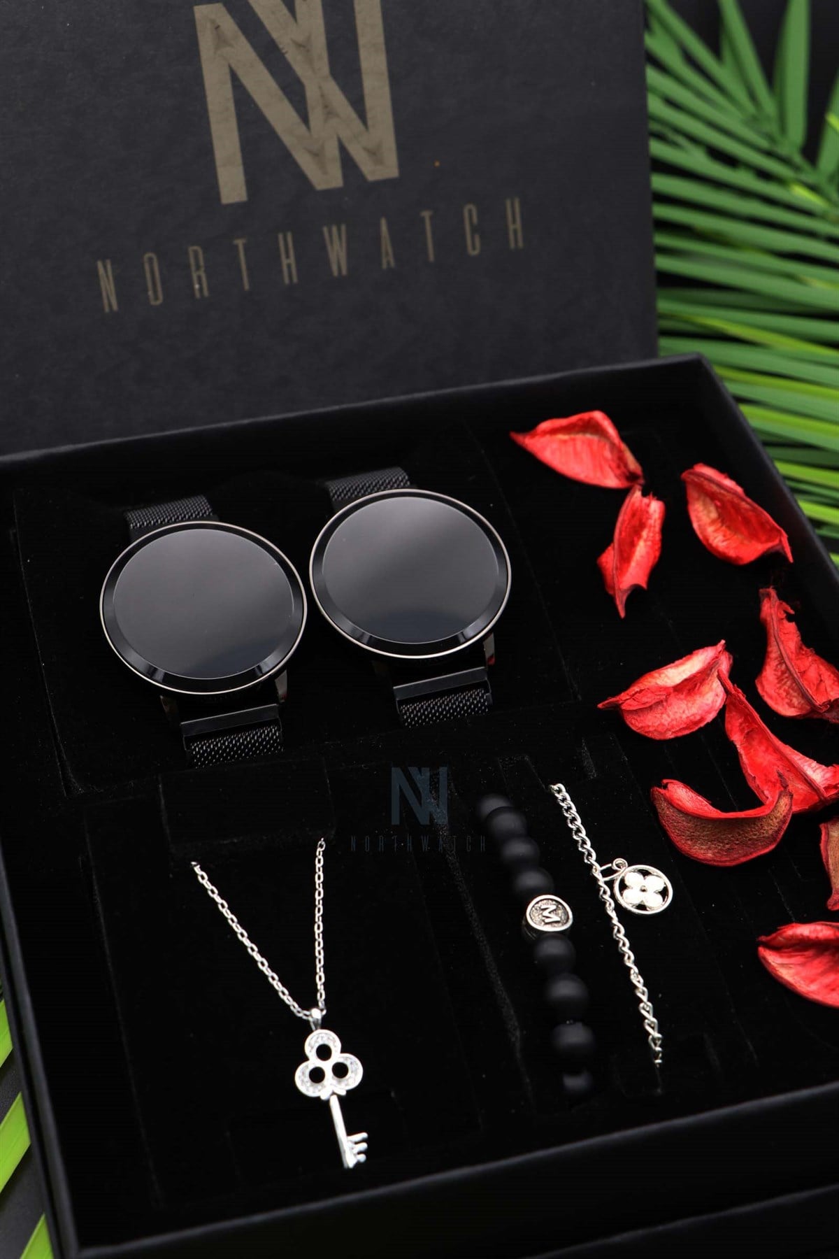 Çift Saat, Kolye, Bileklik Set