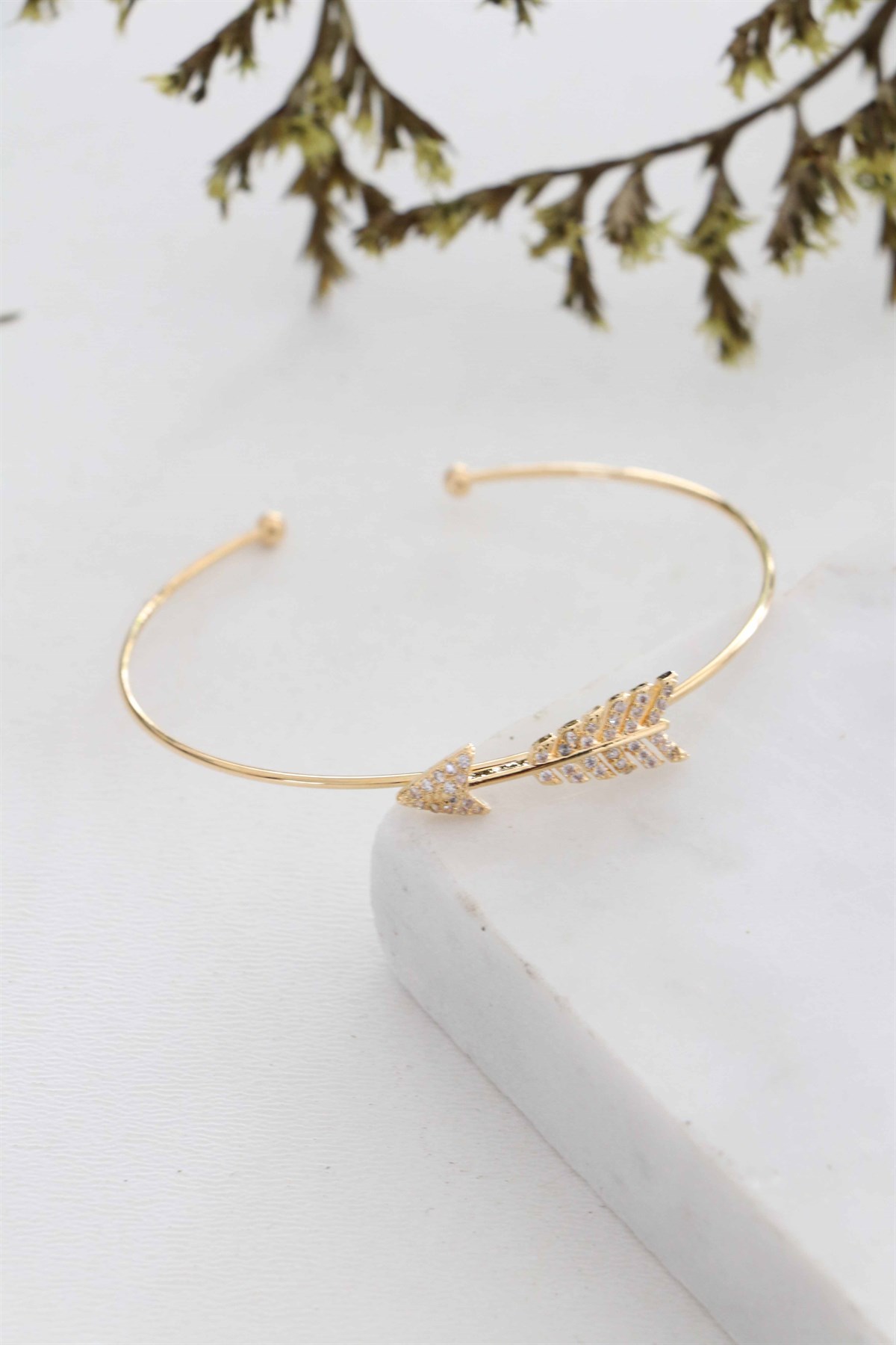 Gold Zirkon Ok Bilezik