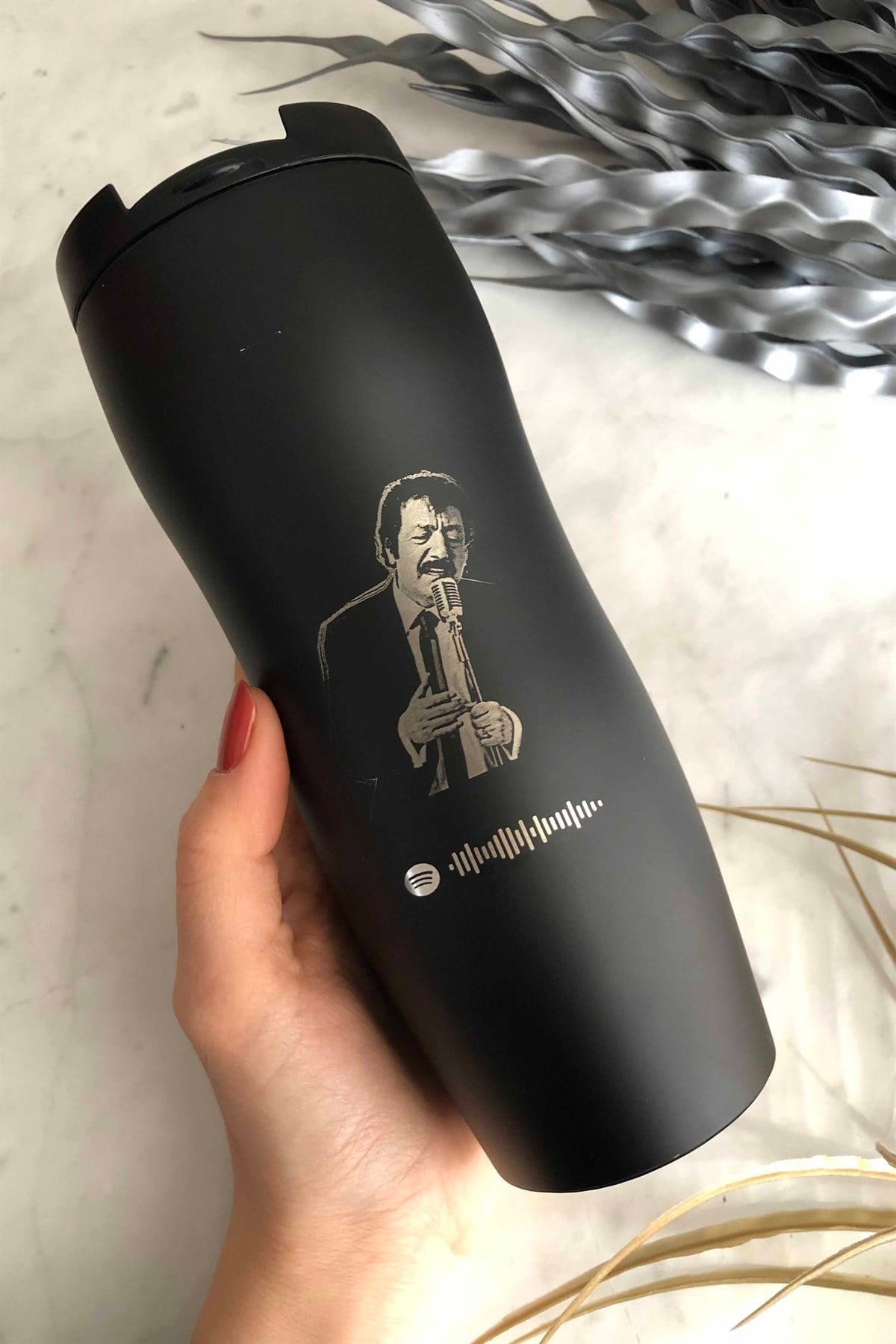 Kişiselleştirilebilir Spotify Kodlu Çelik Termos