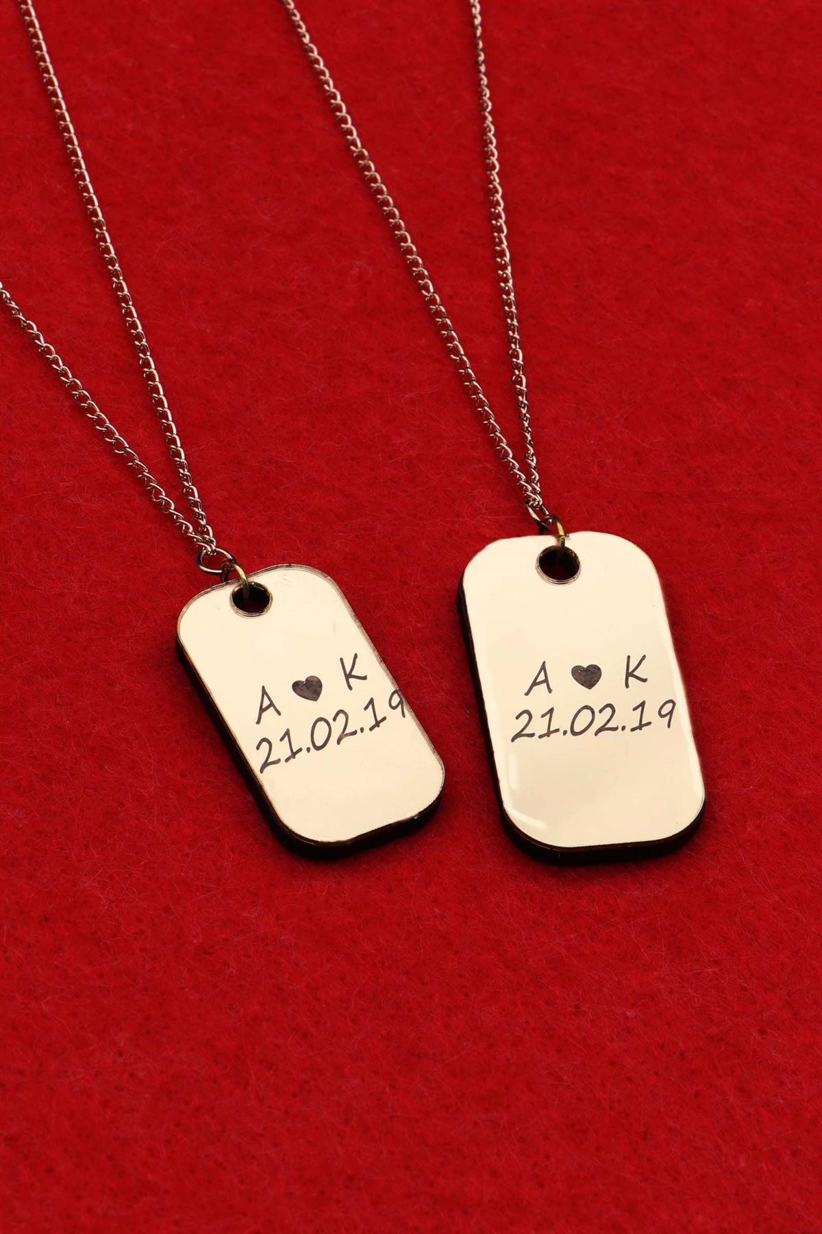 Kişiye Özel Çift Gold Kolye 