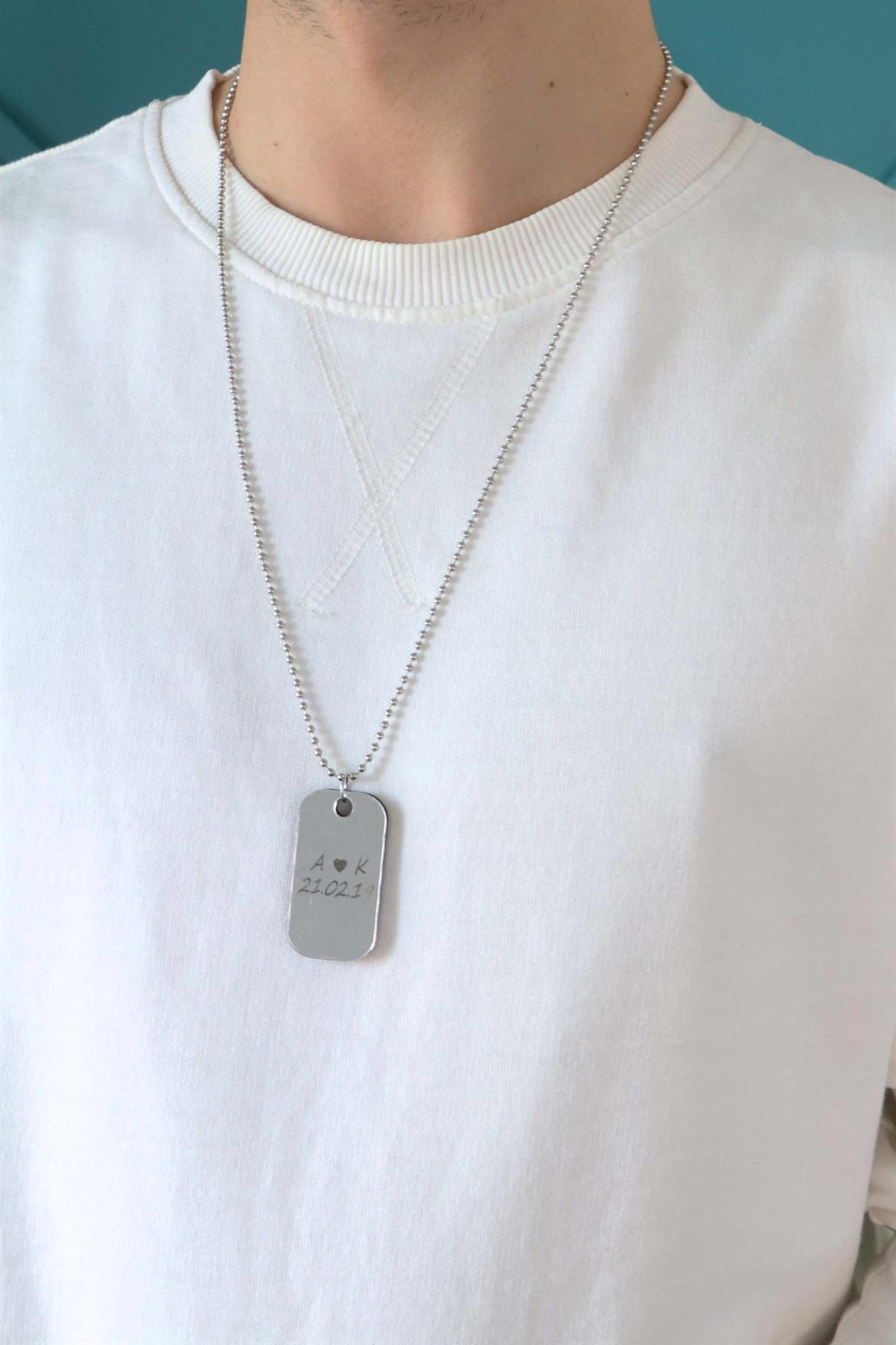 Kişiye Özel Çift Silver Kolye 