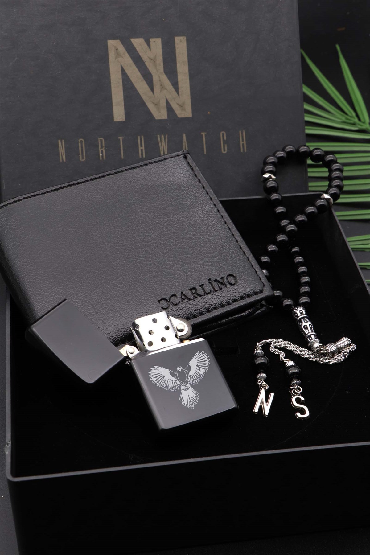 Kişiye Özel Zippo Çakmak, Cüzdan ve Harfli Tesbih Set