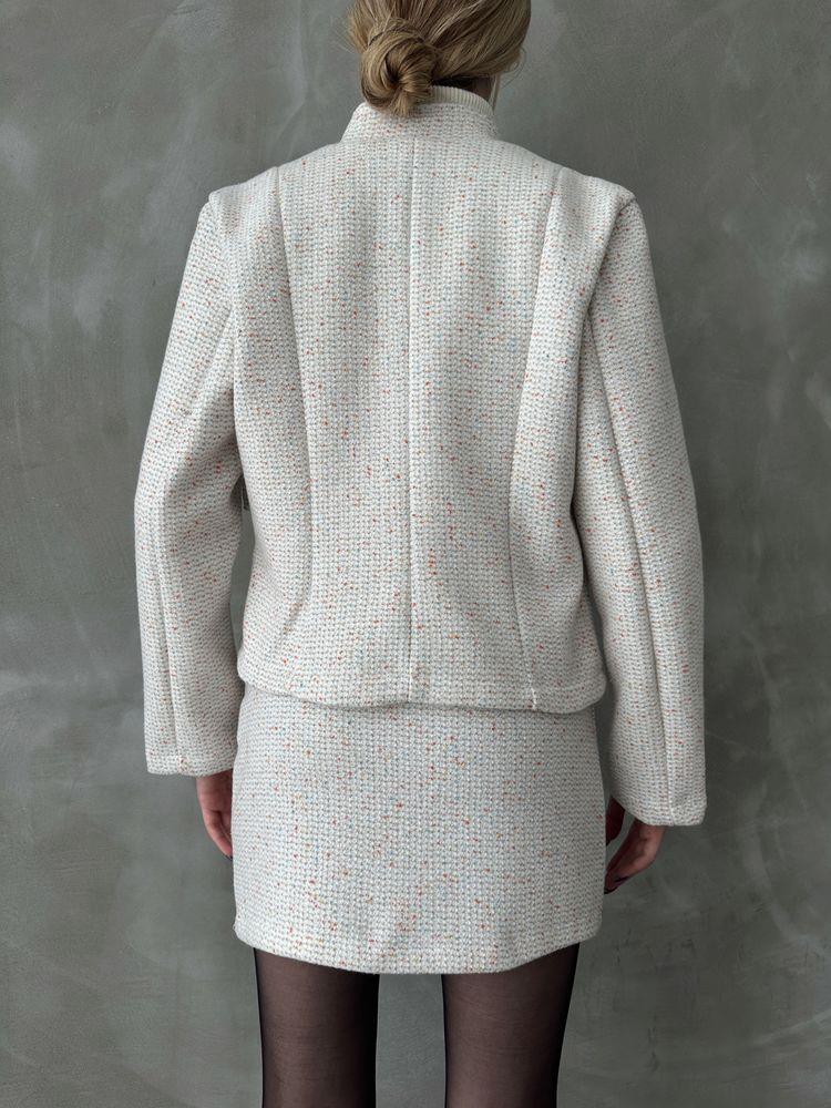 Krem Fermuarlı Kase Mont