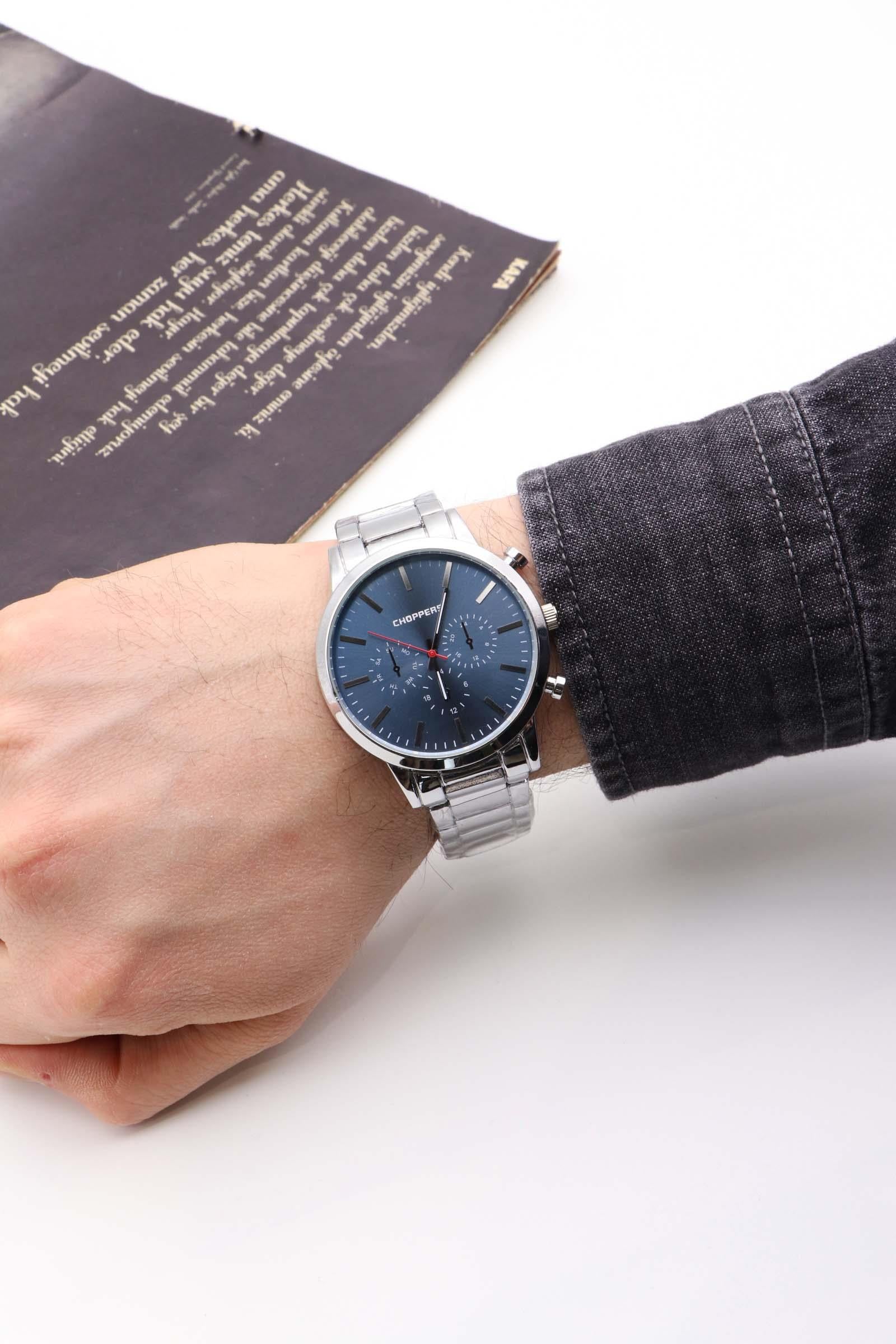 Ronald Silver&Blue Metal Erkek Kol Saati