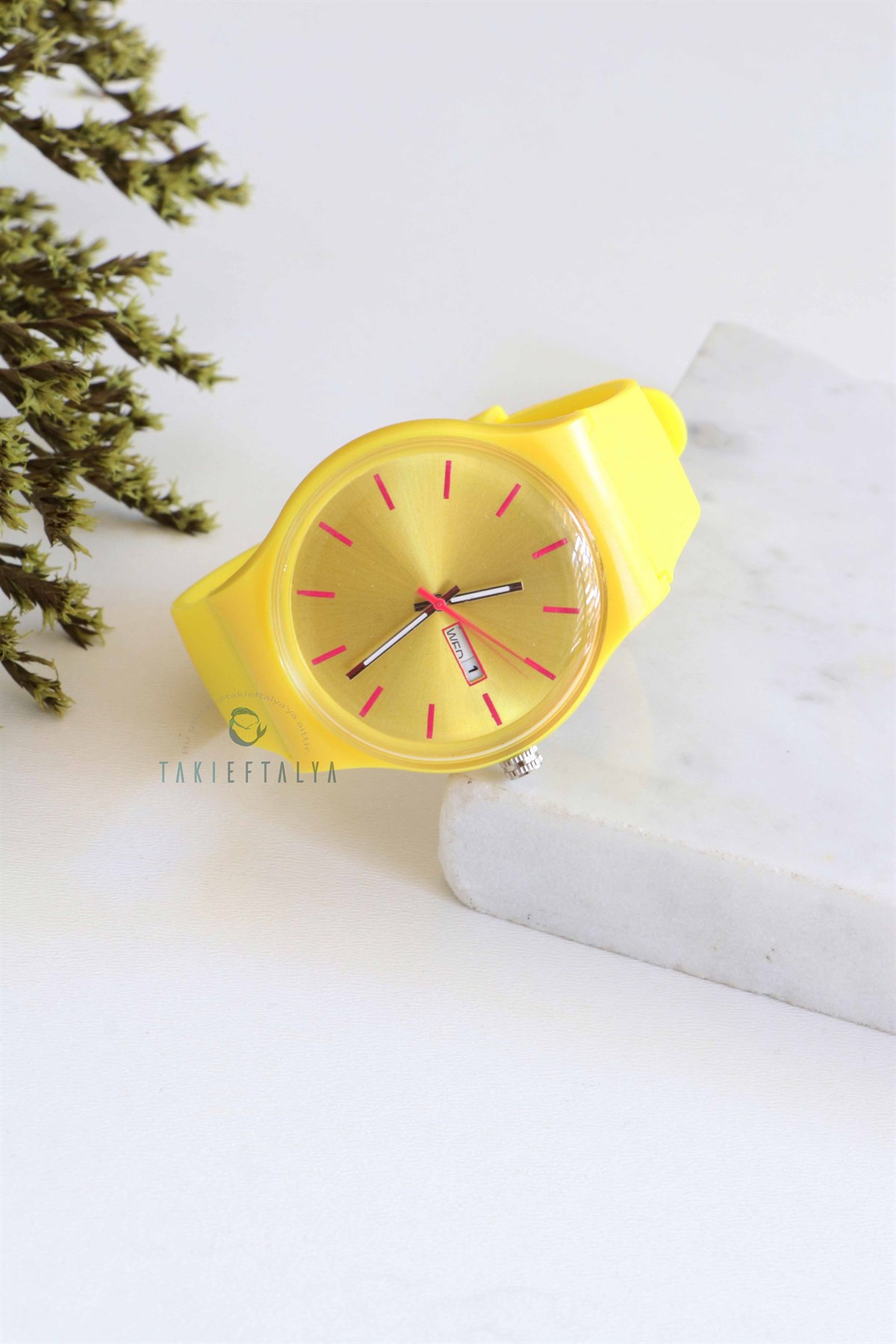 Sarı Silikon Unisex Kol Saat