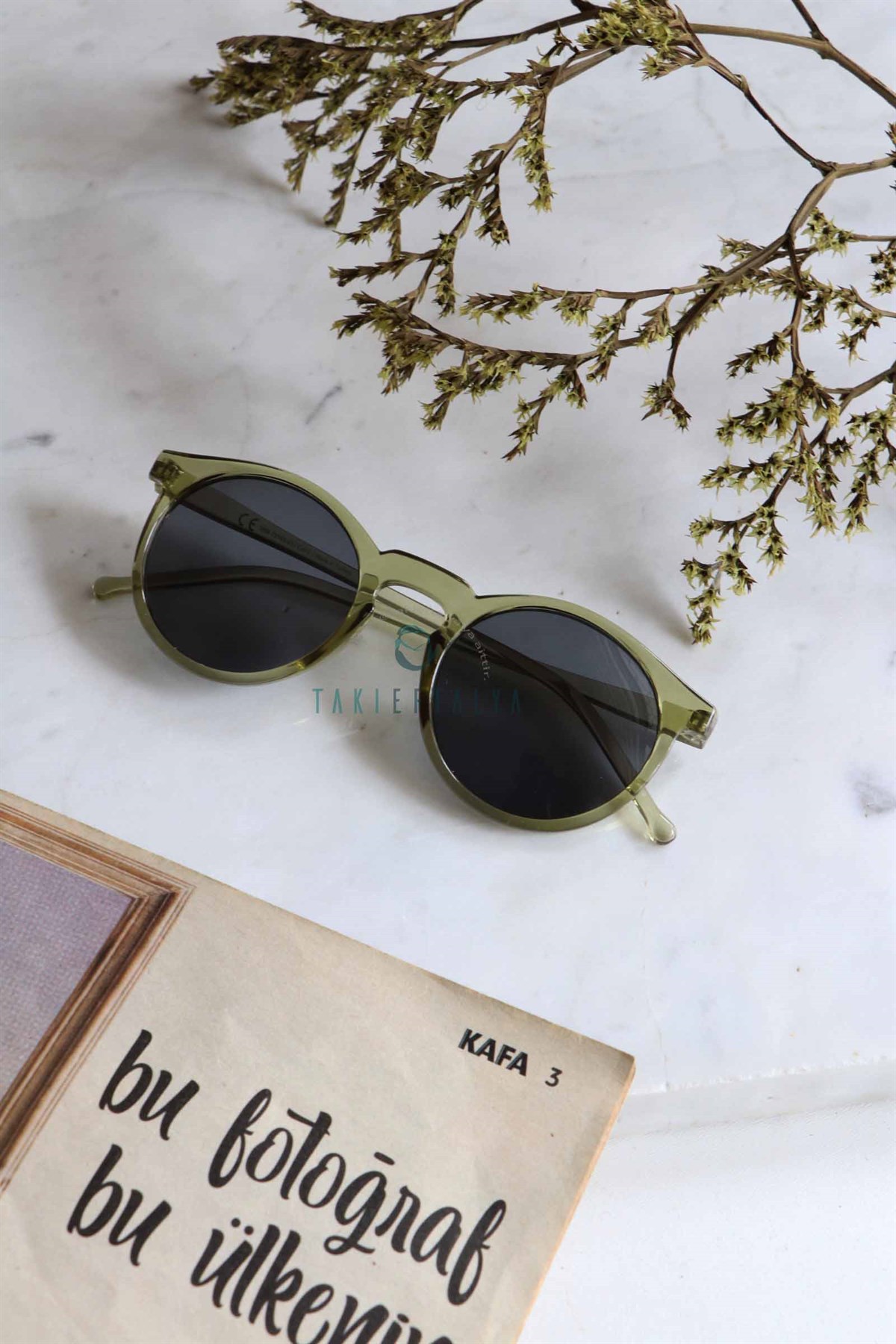 Unisex Oval Style Green Güneş Gözlüğü