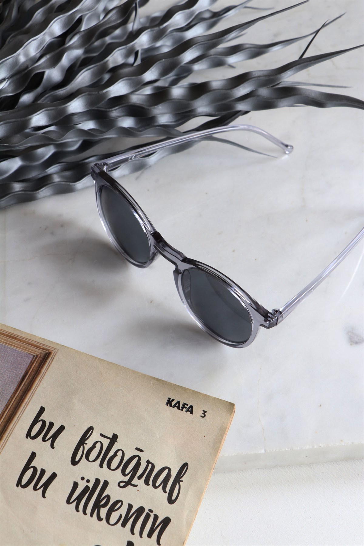 Unisex Oval Style Grey Güneş Gözlüğü