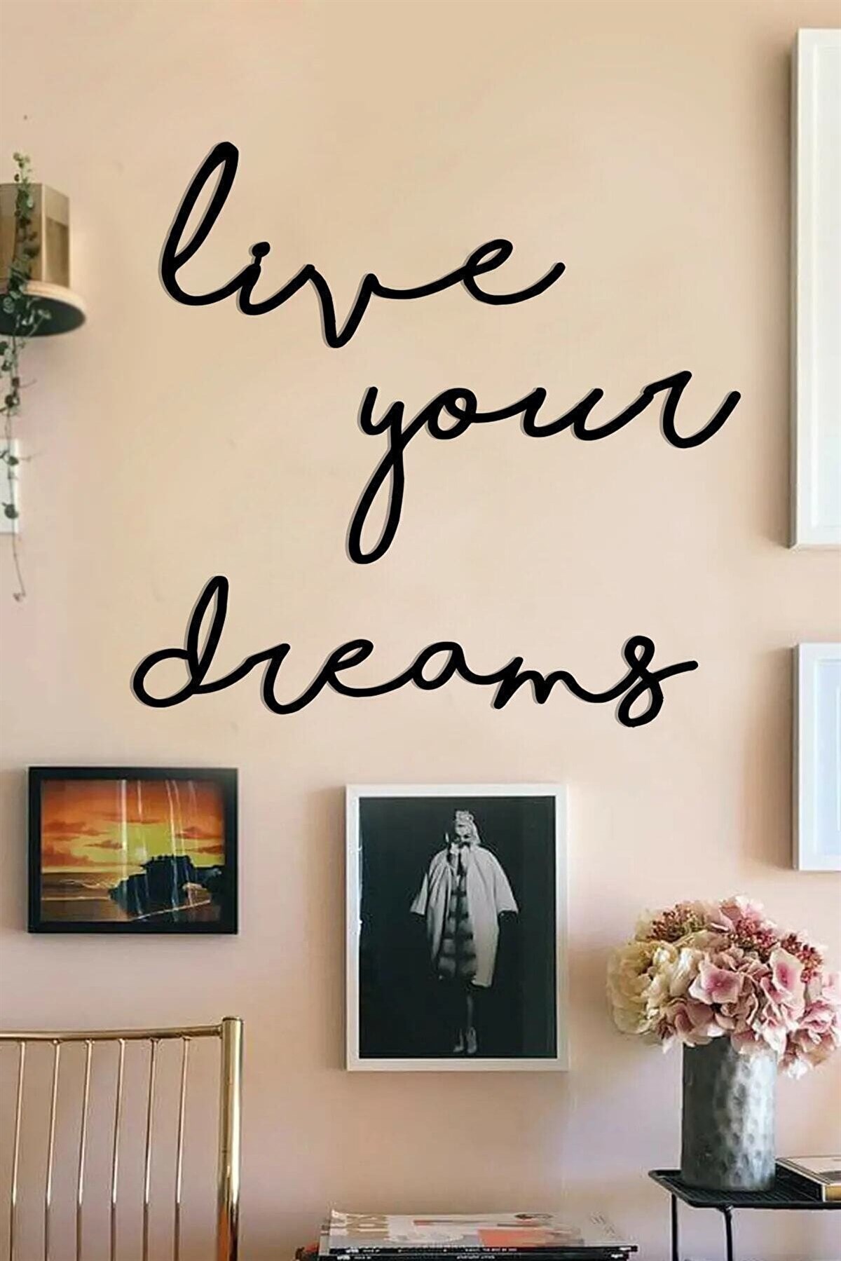 Your Dreams Dekoratif Ahşap Modern Duvar Yazısı Tablo