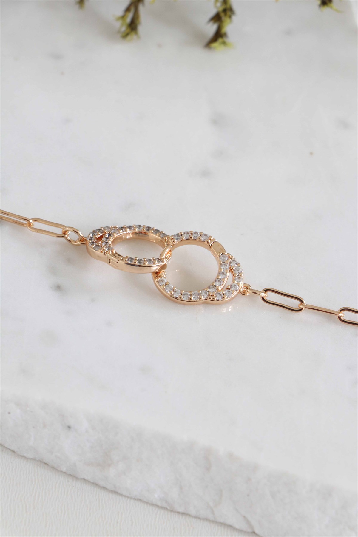 Zirkon Taşlı Kelepçe Bileklik