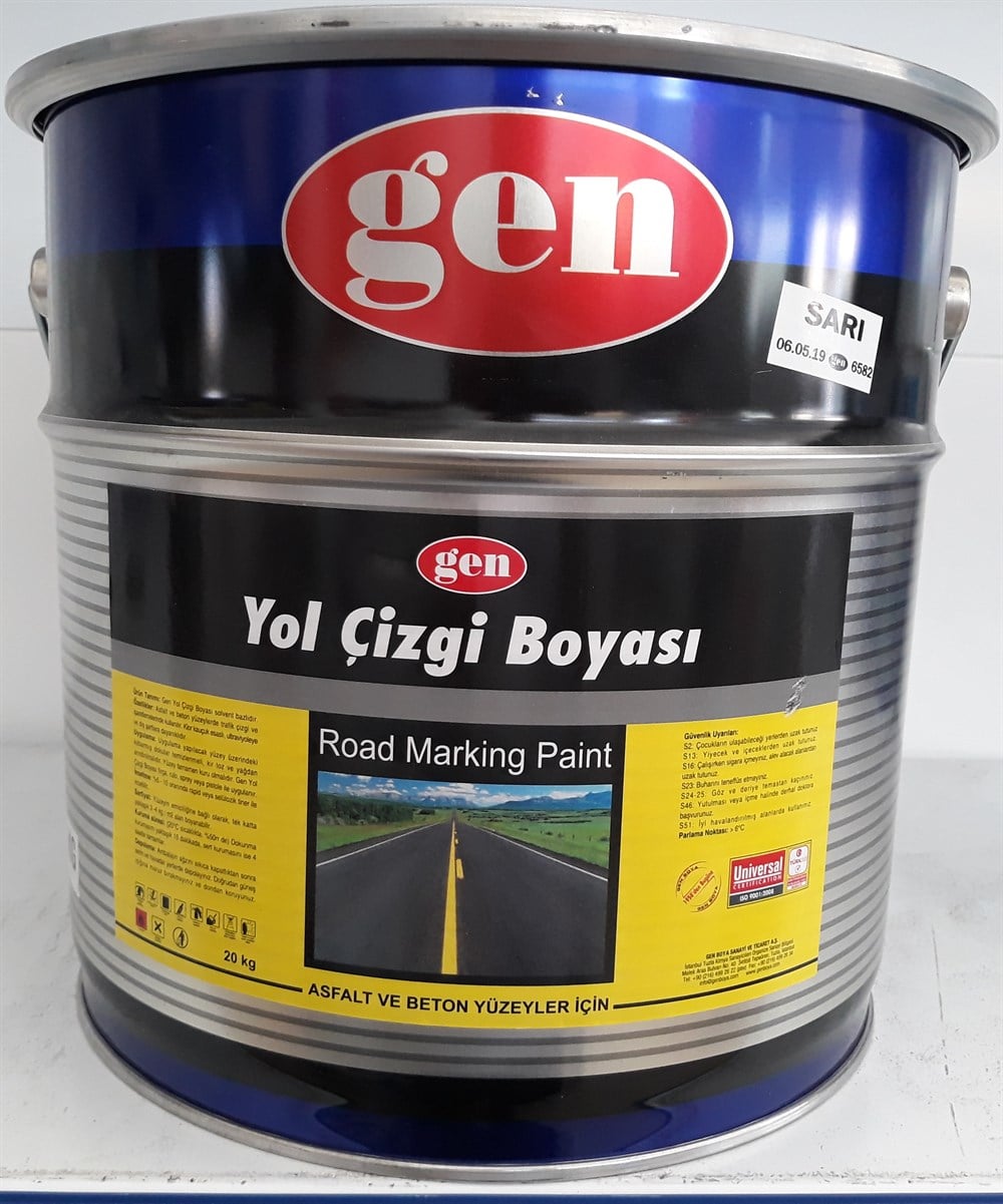 GEN YOL ÇİZGİ BOYASI SARI 20 KG