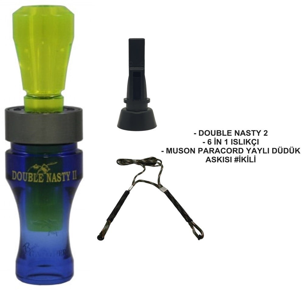 Buck Gardner Nasty 2 Yaylı Askılı Düdük Seti 7#Blue T.