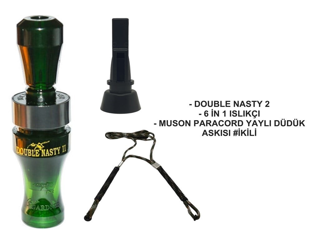 Buck Gardner Nasty 2 Yaylı Askılı Düdük Seti 2#Camo Green