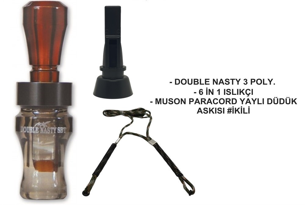 Buck Gardner Nasty 3 Yaylı Ördek Düdüğü Seti 4#Smoke Bourbon