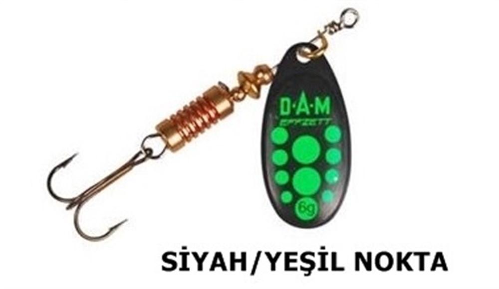 DAM EFFZETT STANDART RENKLİ DÖNER KAŞIK SİYAH - YEŞİL NOKTA NO:1
