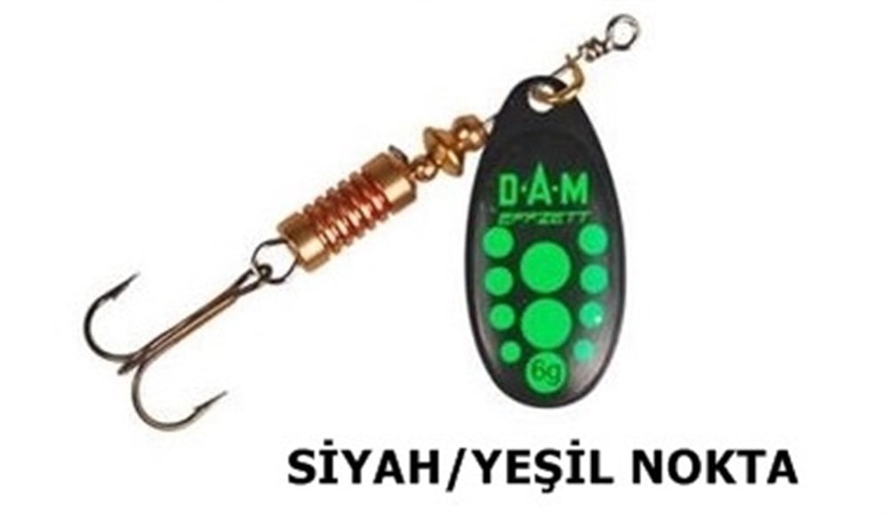 DAM EFFZETT STANDART RENKLİ DÖNER KAŞIK SİYAH - YEŞİL NOKTA NO:2