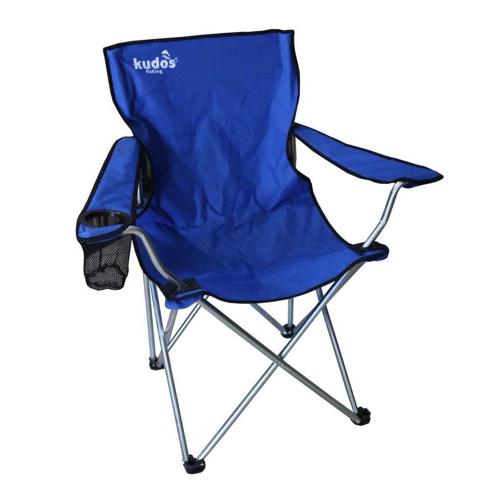 Kudos Bardaklıklı Mavi Katlanır Kamp Sandalyesi