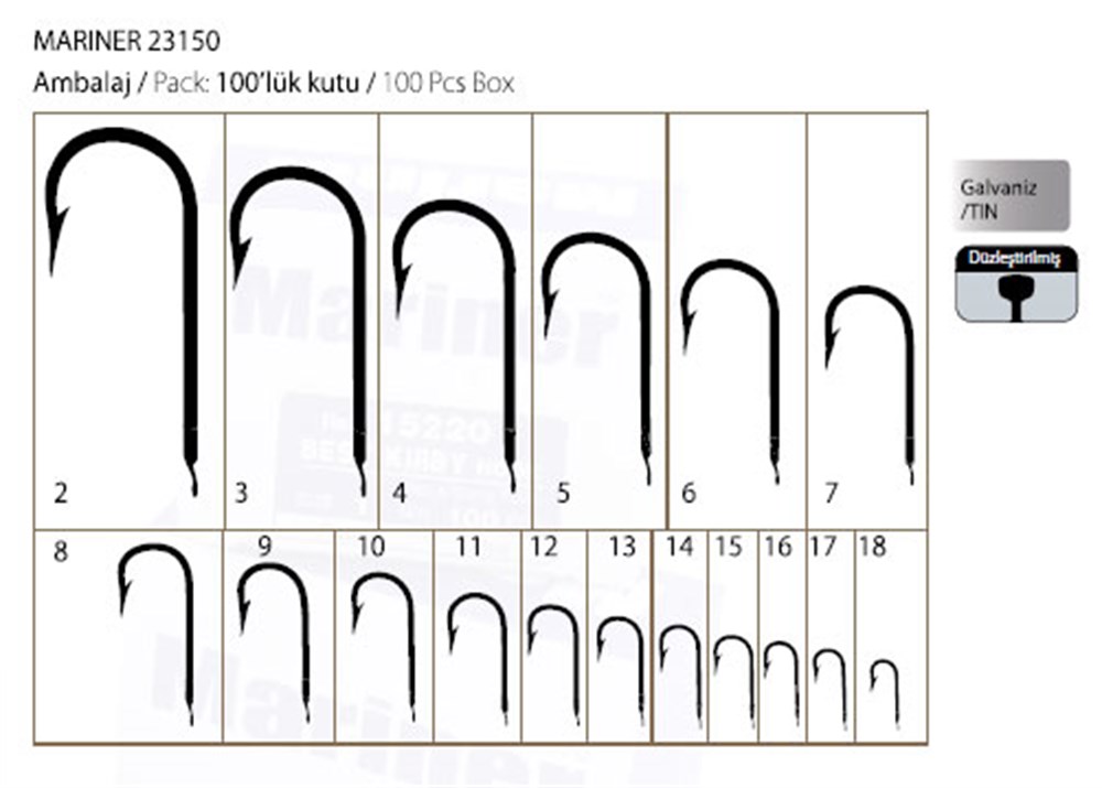 MARİNER 23150 NİKEL OLTA İĞNESİ  NO:18