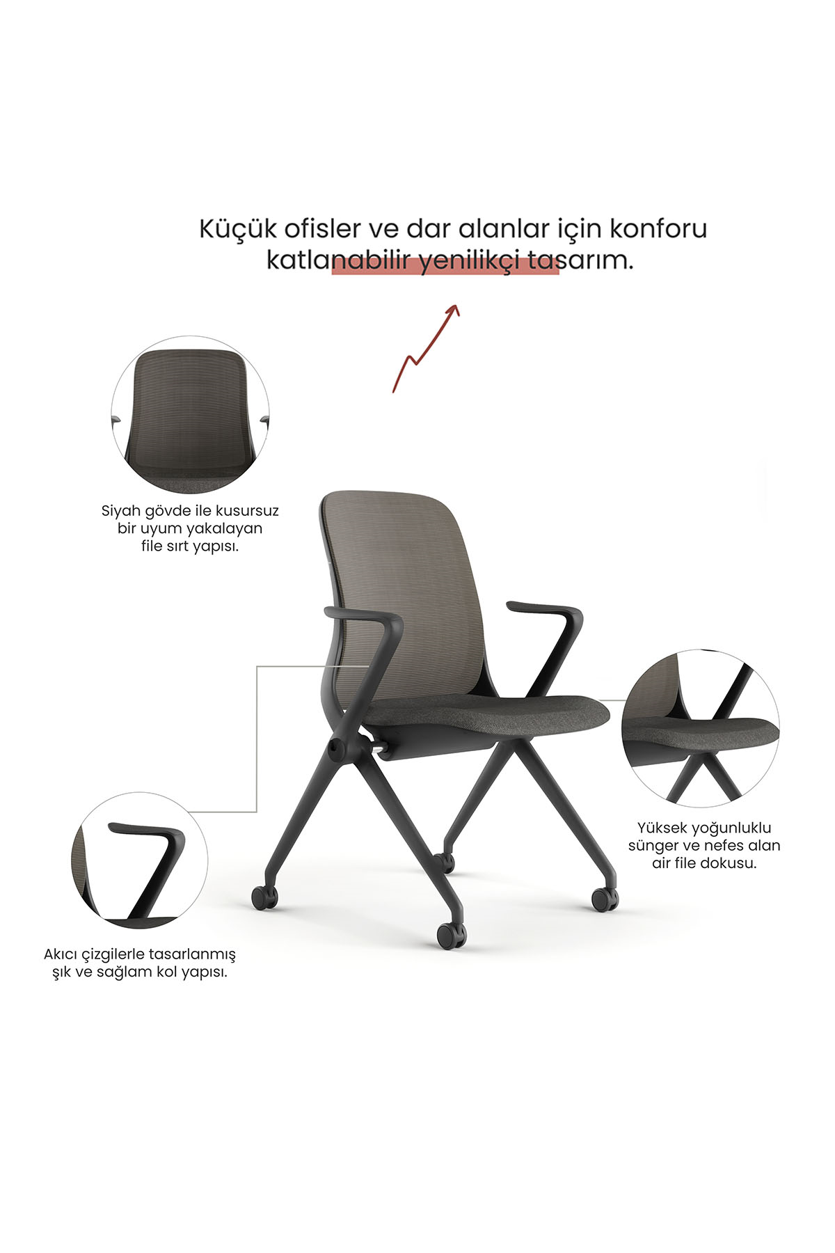 Seduna Alba Siyah Ofis Sandalyesi | Toplantı Koltuğu