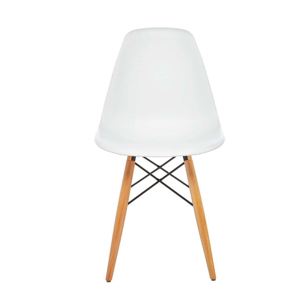 Seduna Beyaz Eames Sandalye | Natural Ahşap Ayaklı | 2 Adet