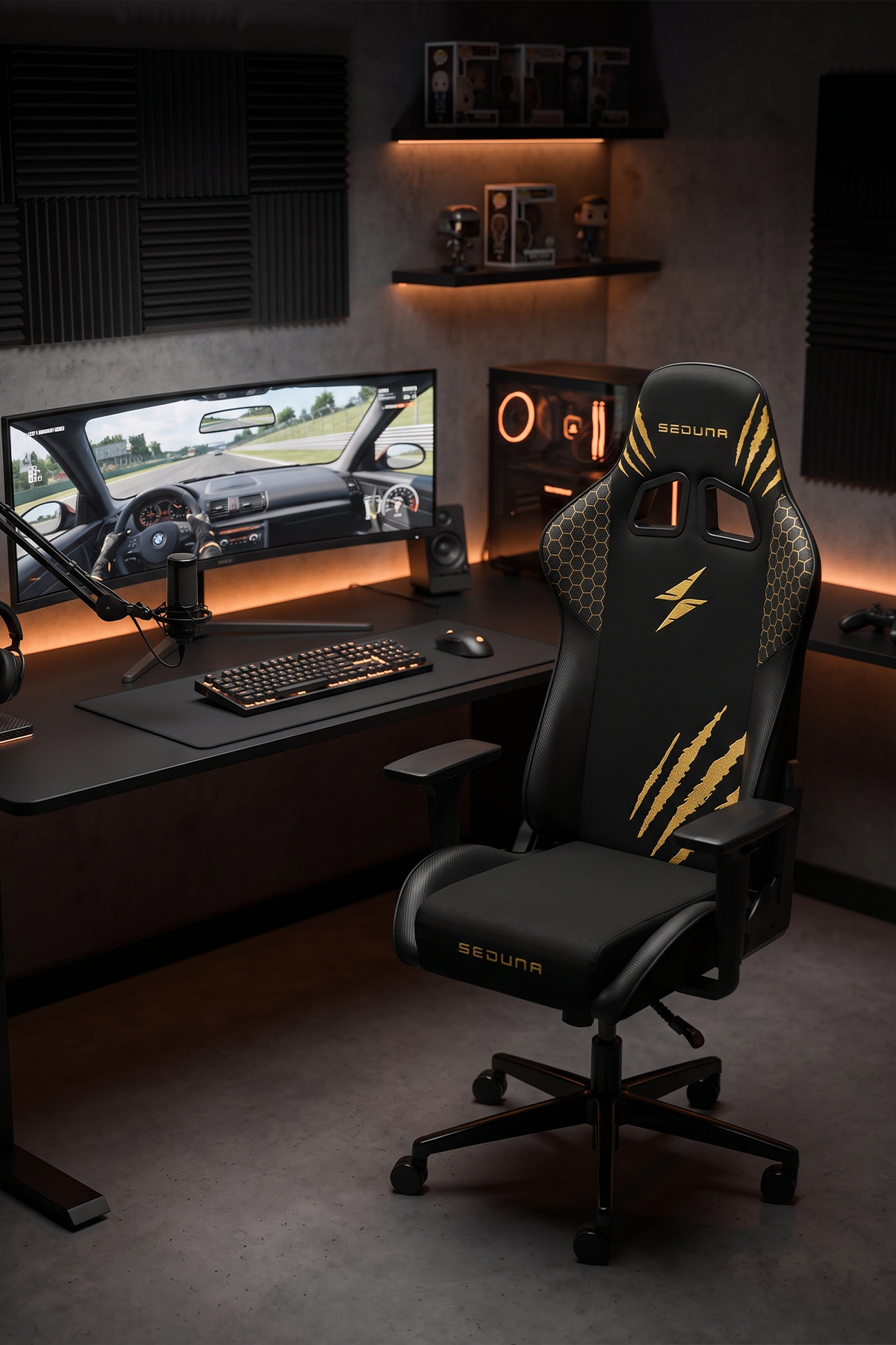 Seduna Kronos Carbon Yellow Premium Oyuncu Koltuğu | Gaming Chair