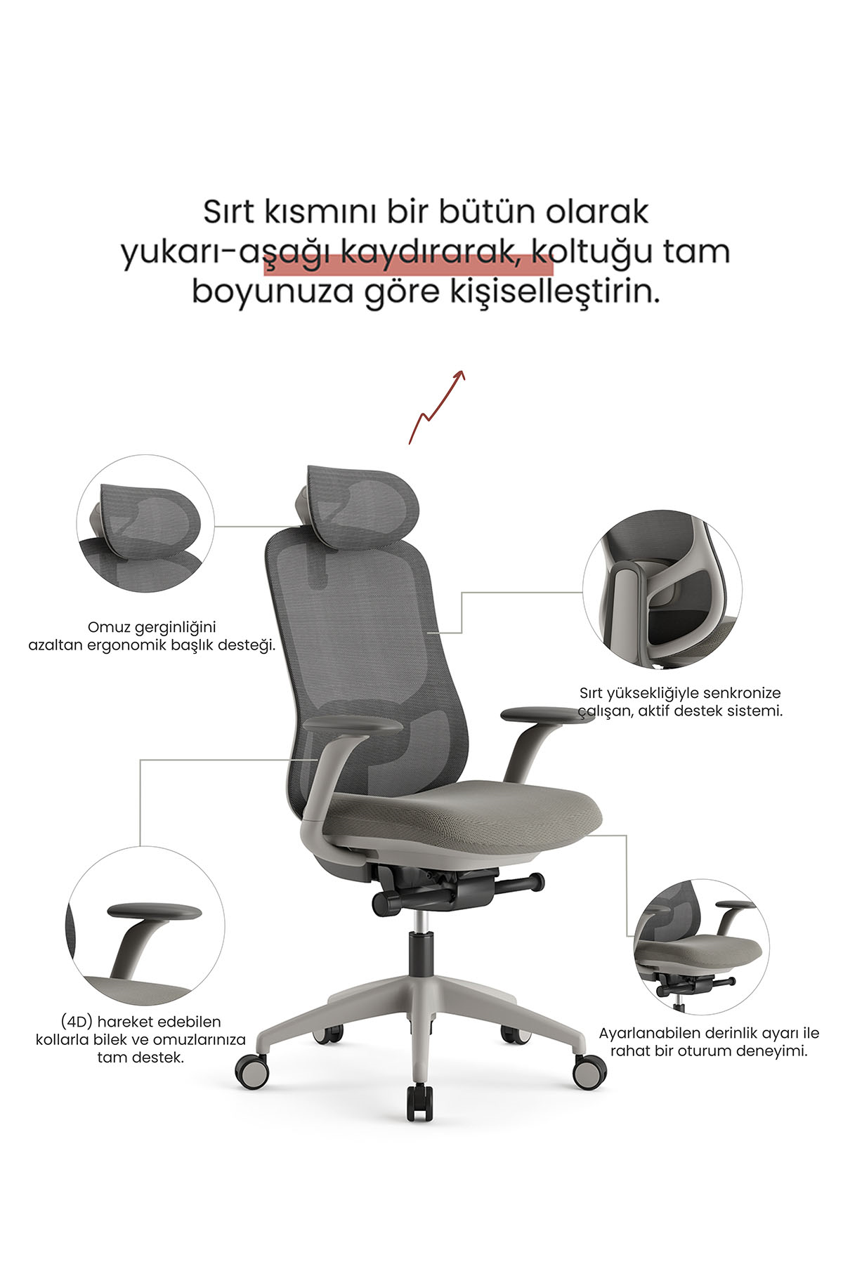 Seduna Stella Premium Beyaz Ofis Koltuğu | Yönetici Koltuğu